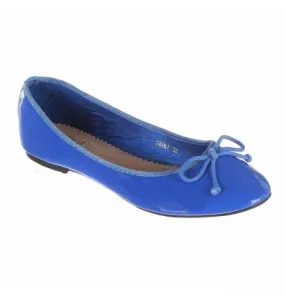 Ballerine simili cuir  bleu royal verni EROLA