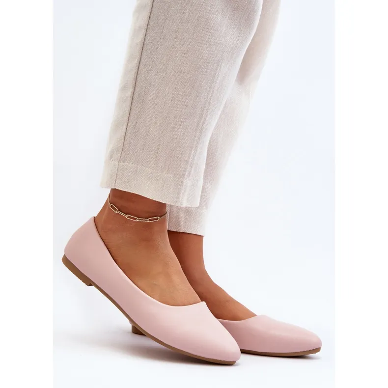 Ballerines Femme En Cuir Eco Rose Tindomiel