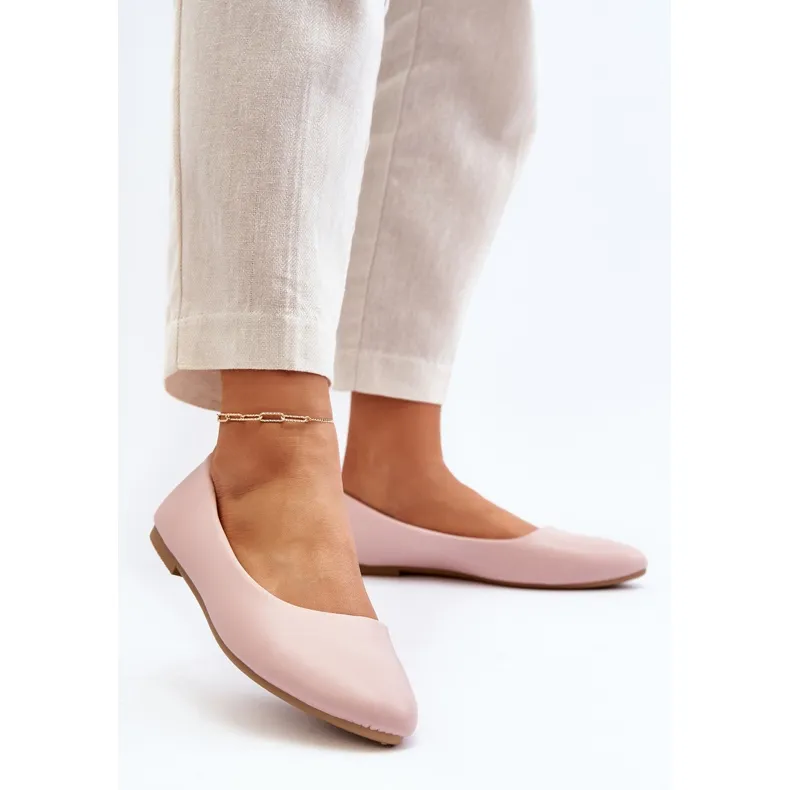 Ballerines Femme En Cuir Eco Rose Tindomiel