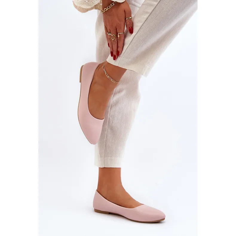 Ballerines Femme En Cuir Eco Rose Tindomiel