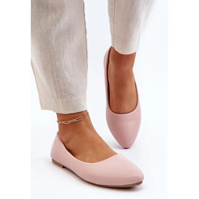 Ballerines Femme En Cuir Eco Rose Tindomiel