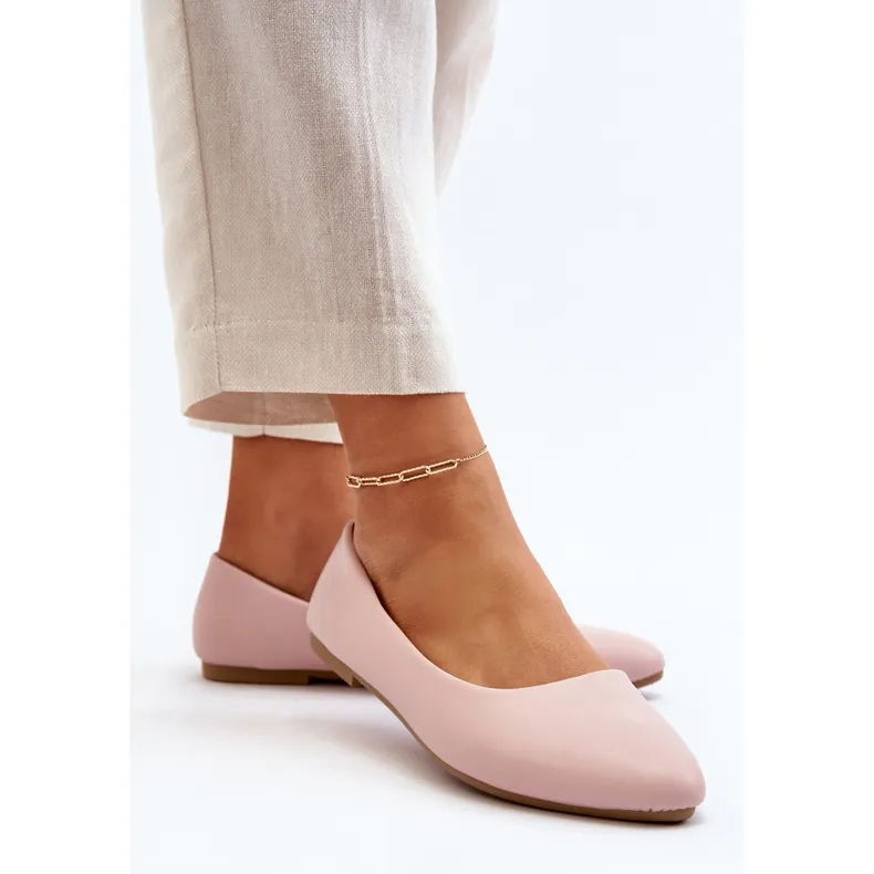 Ballerines Femme En Cuir Eco Rose Tindomiel