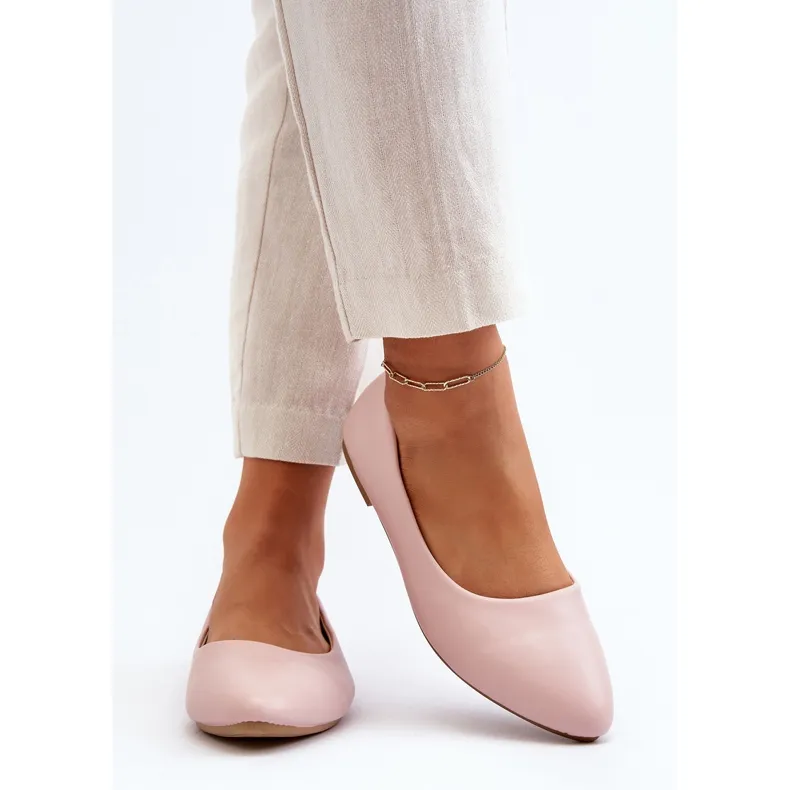 Ballerines Femme En Cuir Eco Rose Tindomiel