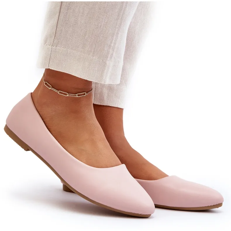 Ballerines Femme En Cuir Eco Rose Tindomiel