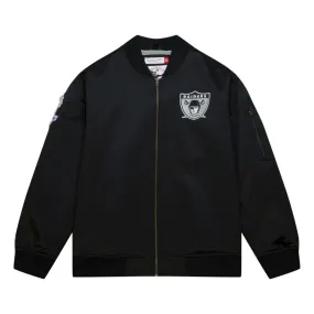 Bomber Mitchell & Ness Oakland Raiders Lightweight Satin - Noir