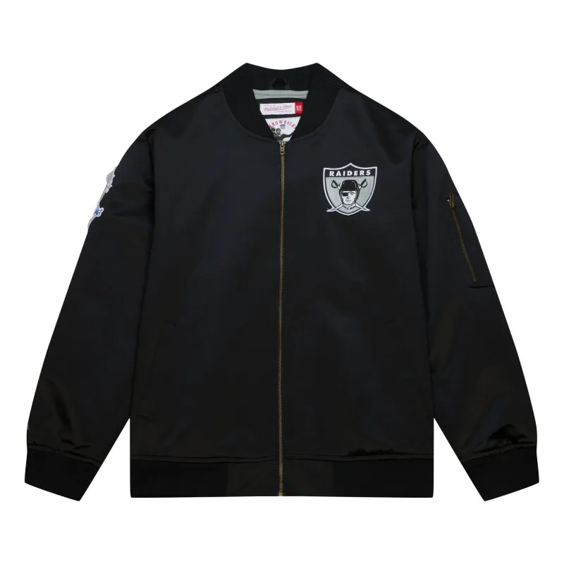 Bomber Mitchell & Ness Oakland Raiders Lightweight Satin - Noir