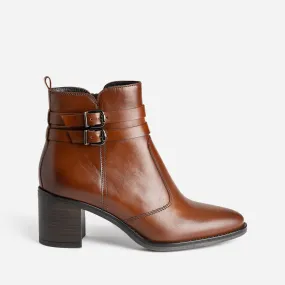 Boots cognac en cuir éco-conçu - Boots / bottines Femme | ERAM