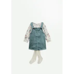 Ensemble robe bébé en velours, t-shirt et collant Ma Petite Bichette - PETIT BEGUIN