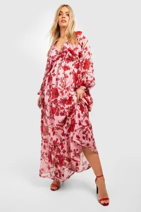 Grande taille - Robe plumetis fleurie en mesh