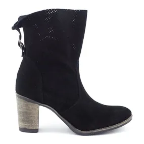 Olivier Boots Sophia noires en cuir ajouré le noir