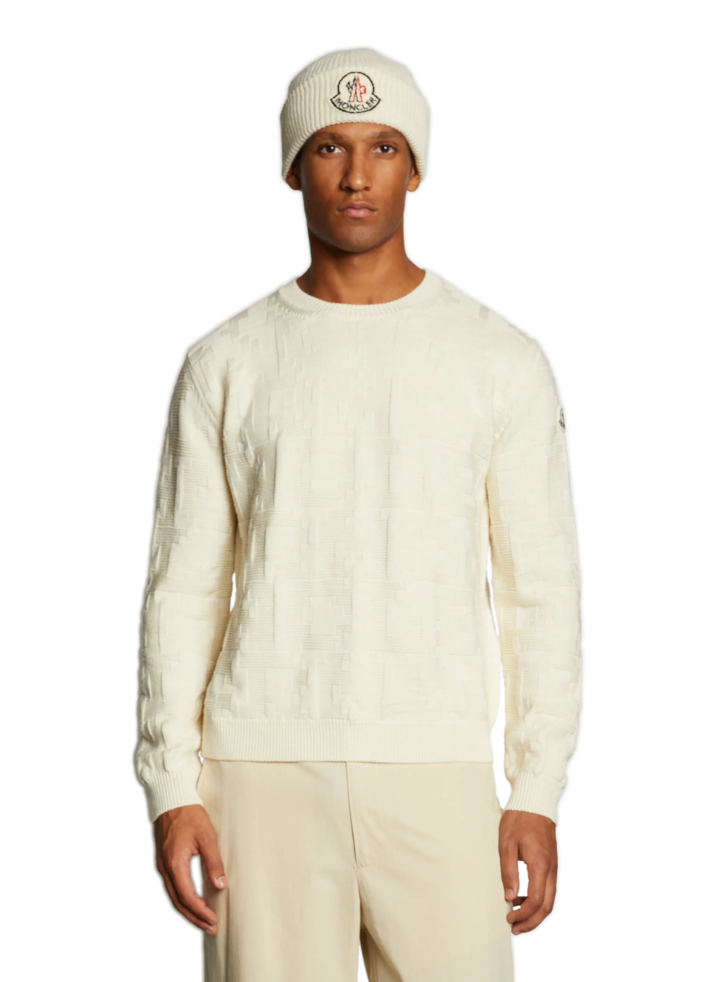 PULL EN LAINE VIERGE - MONCLER pour HOMME | Printemps