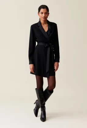 Robe cache-cœur col tailleur | Claudie FR