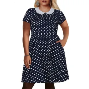 Robe Vintage À Pois  Grande Taille