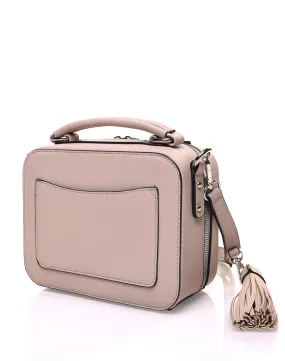 Sac bandoulière carré rigide type mallette beige