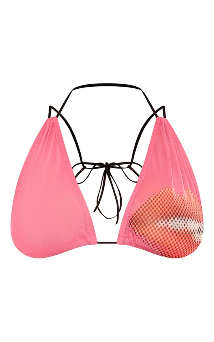 Shape Bralette en mesh rose imprimé