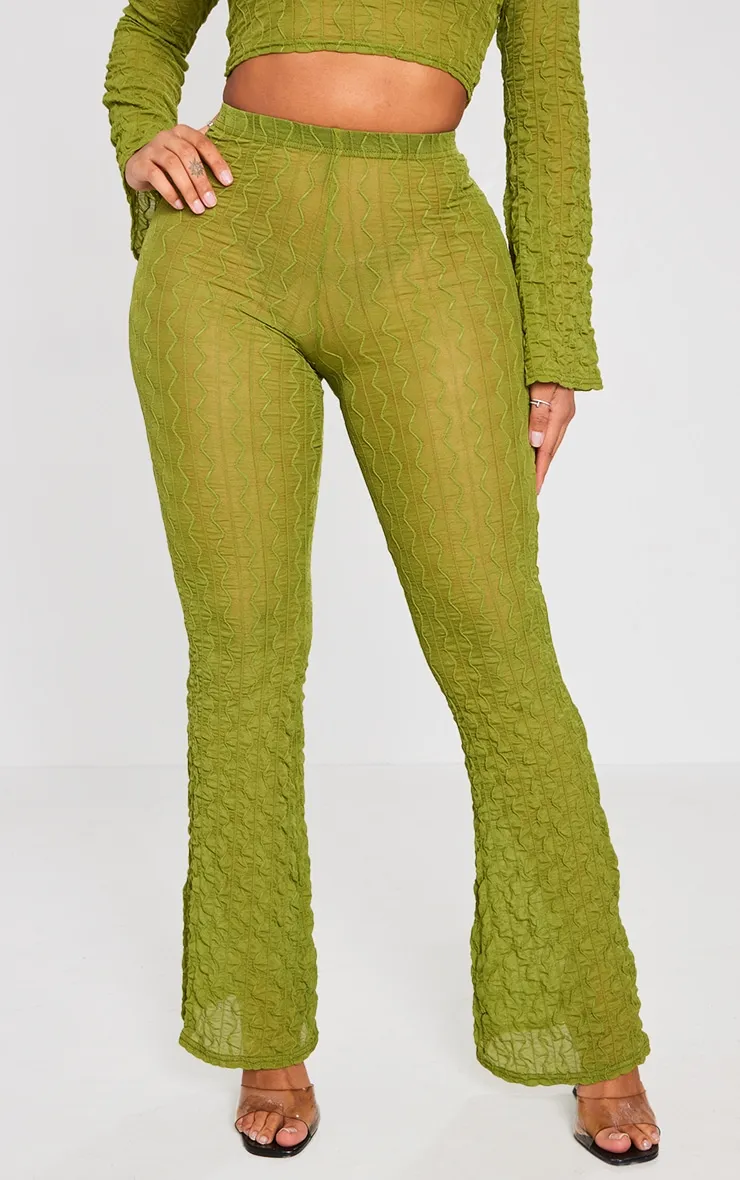 Shape Pantalon large vert olive en mesh texturé