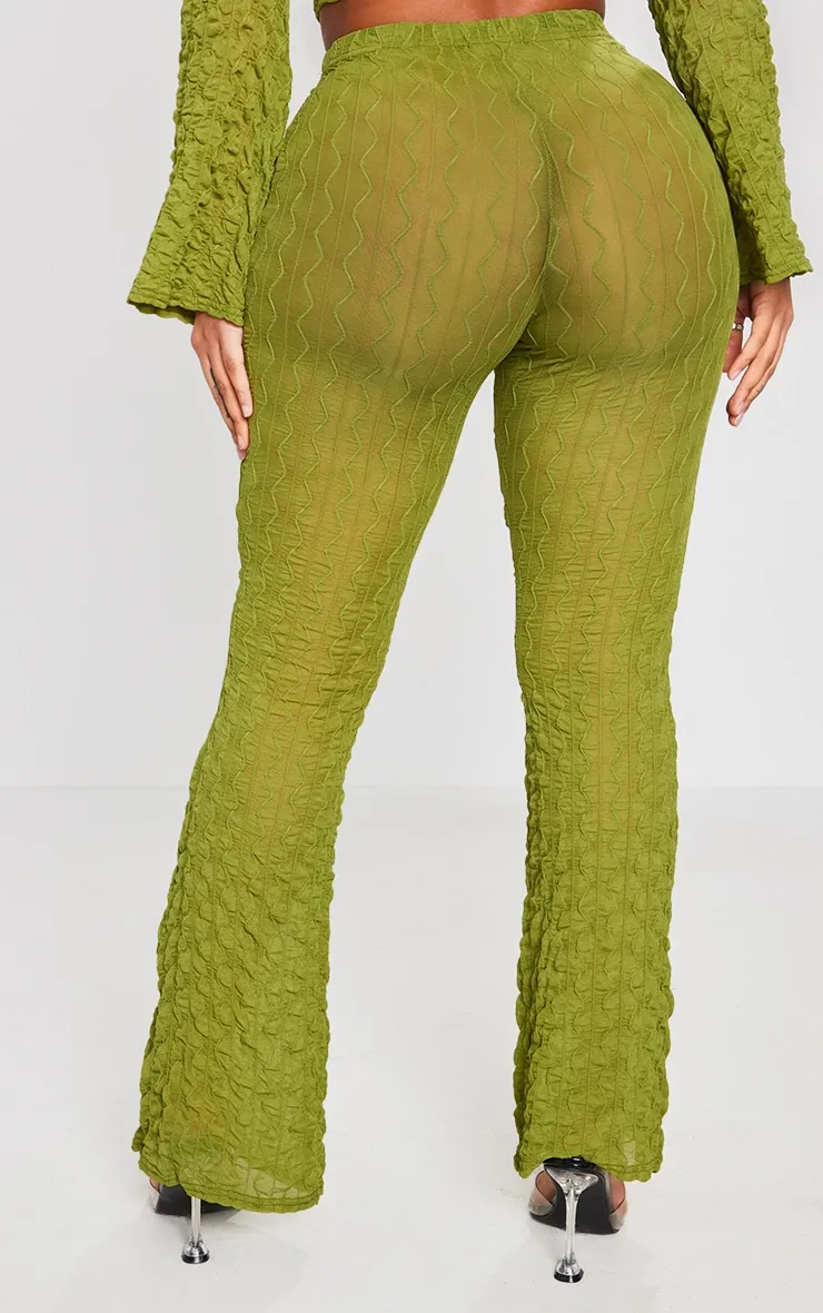 Shape Pantalon large vert olive en mesh texturé