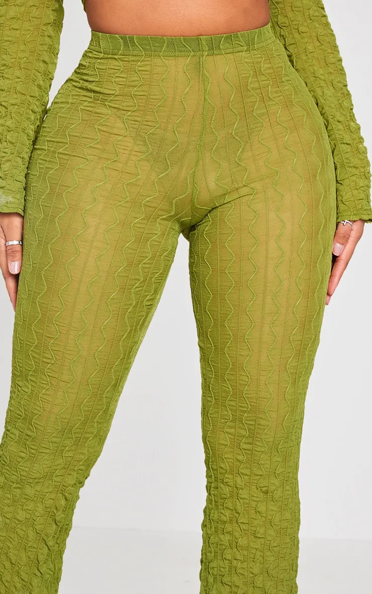 Shape Pantalon large vert olive en mesh texturé