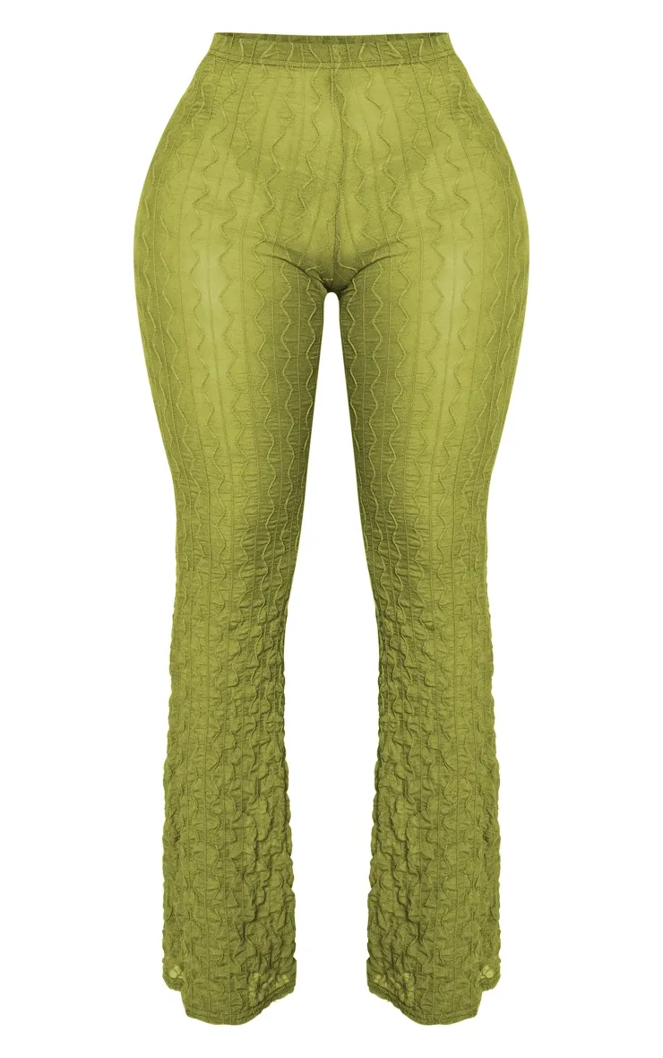 Shape Pantalon large vert olive en mesh texturé