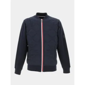 Veste bomber bi-matière bleu marine homme - Tommy Hilfiger | wimod